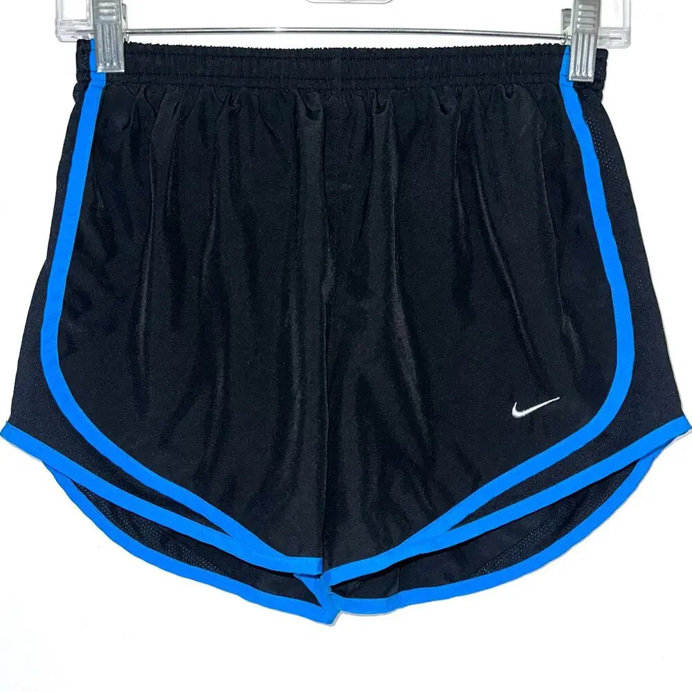Nike Dri-Fit Black Blue Tempo Athletic Running Shorts Size Small